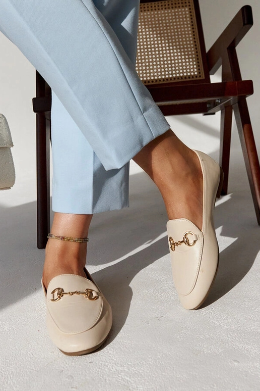 Béžové mokasíny s prackou Erminia