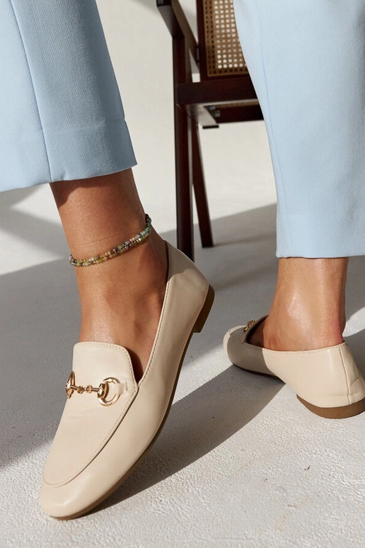 Béžové mokasíny s prackou Erminia