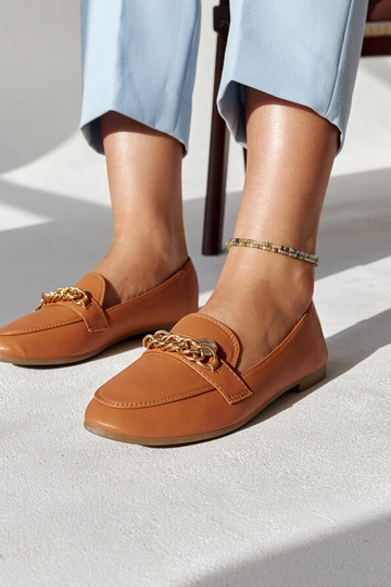 Scaletta Chain Loafers Teplá hnedá