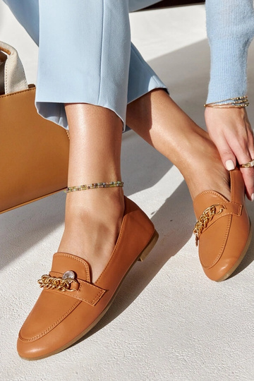 Scaletta Chain Loafers Teplá hnedá 2