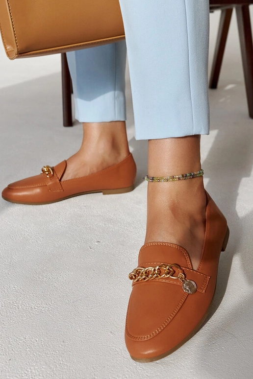 Scaletta Chain Loafers Teplá hnedá