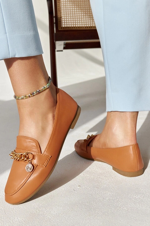 Scaletta Chain Loafers Teplá hnedá