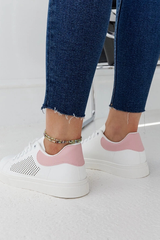 Bielo-ružové prelamované tenisky Semhar
