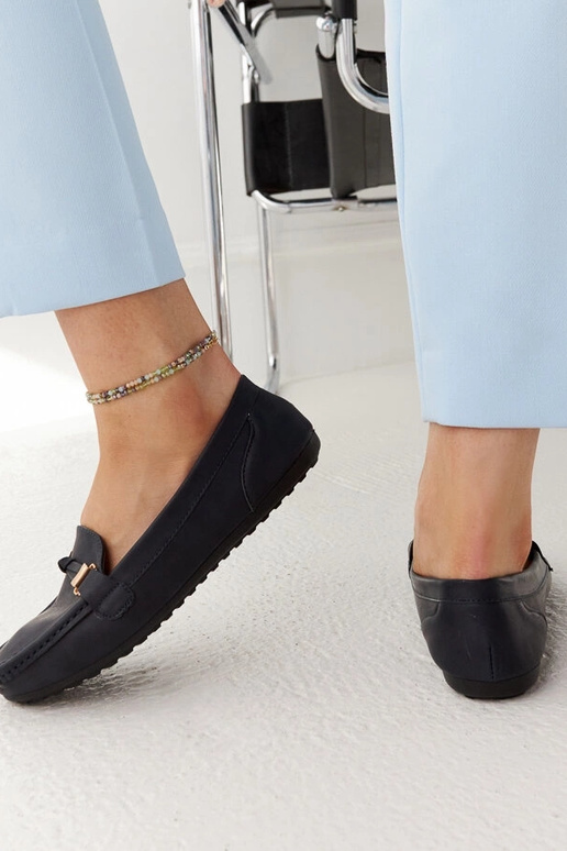 Tmavo modré mokasíny Scafati s matným...