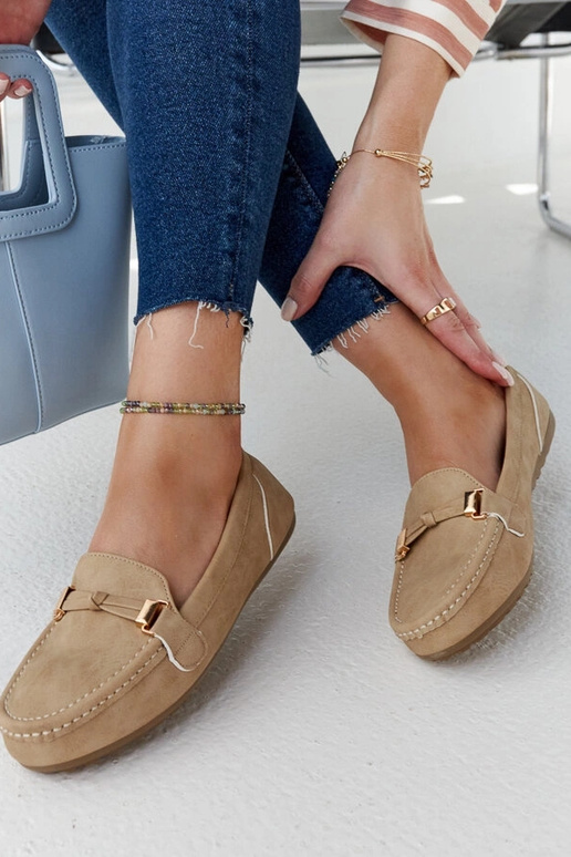 Béžové mokasíny Scafati s matným...