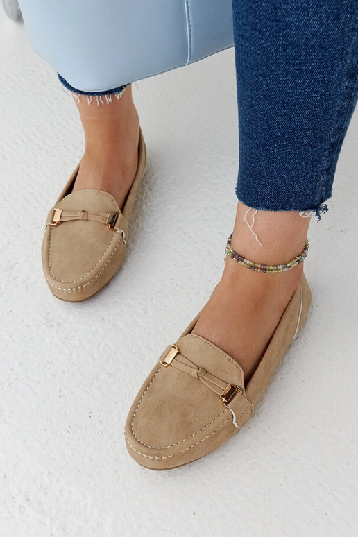 Béžové mokasíny Scafati s matným...