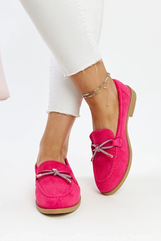 Tmavoružové mokasíny s ozdobnou...