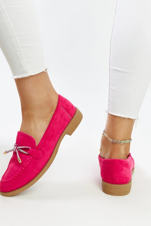 Tmavoružové mokasíny s ozdobnou...