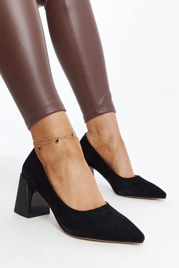 Čierne kožené lodičky na... 2