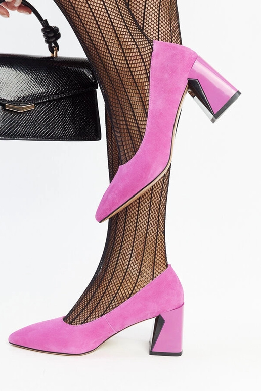 Tmavoružové kožené lodičky Vinceza s...