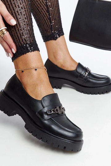 Čierne mokasíny s koženou...