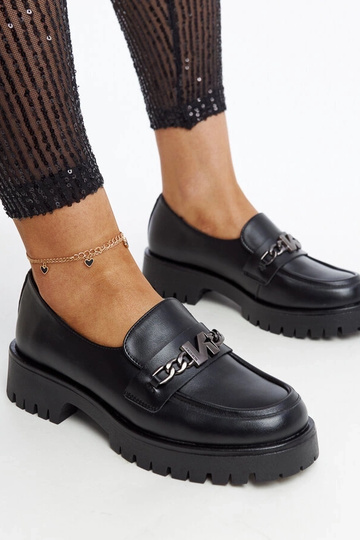 Čierne mokasíny s koženou... 2