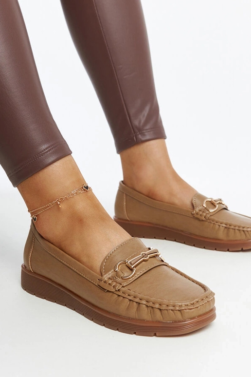 Mokasíny s prackou Anisah Dark Beige