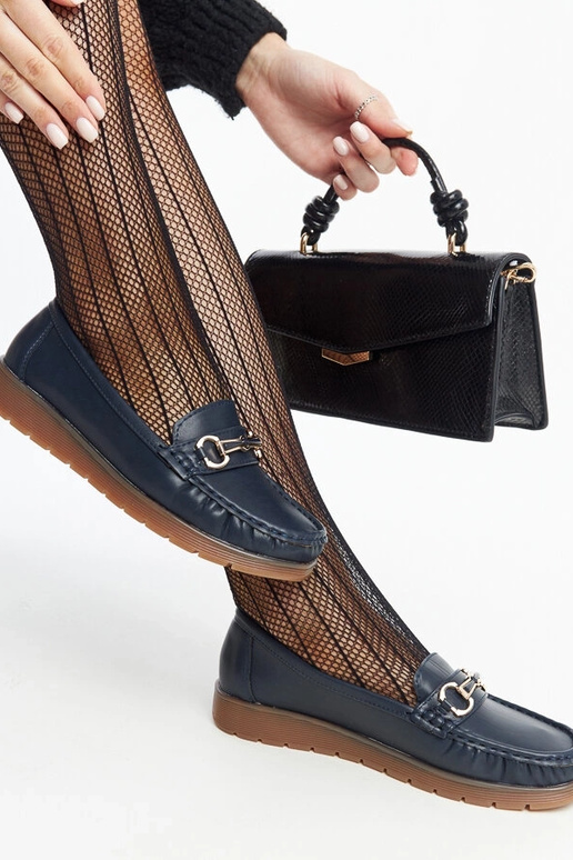 Námornícke modré mokasíny Anisah s...