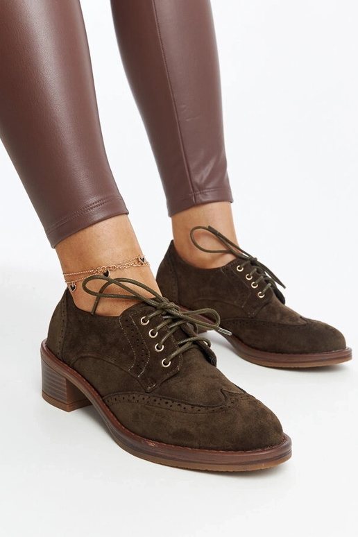 Zelené semišové poltopánky na...