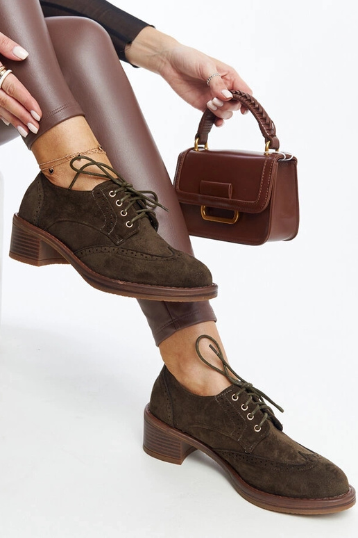 Zelené semišové poltopánky na...