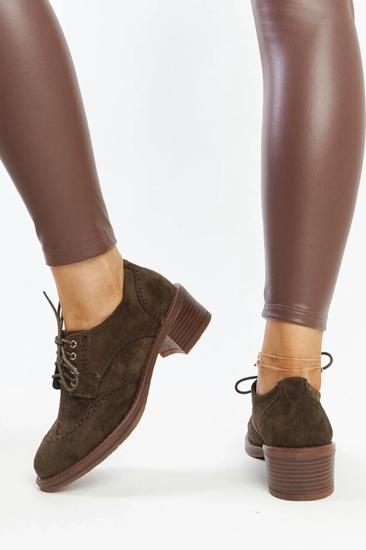 Zelené semišové poltopánky na...