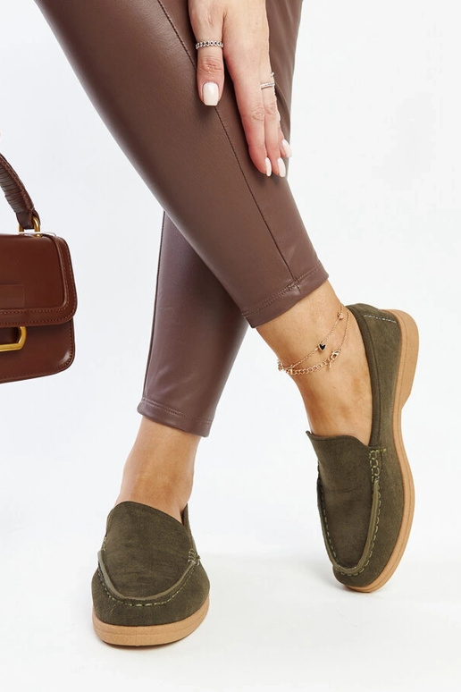 Rumay tmavozelené semišové poltopánky