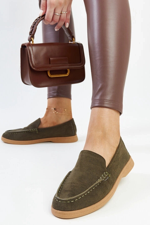 Rumay tmavozelené semišové poltopánky