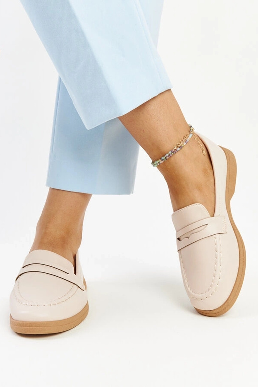 Svetlobéžové klasické mokasíny Nawrah