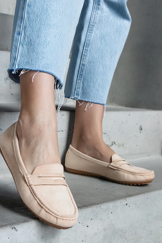 Pieskové mokasíny z umelej zamše...