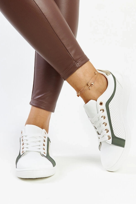 Bielo-zelené tenisky na platforme Amal