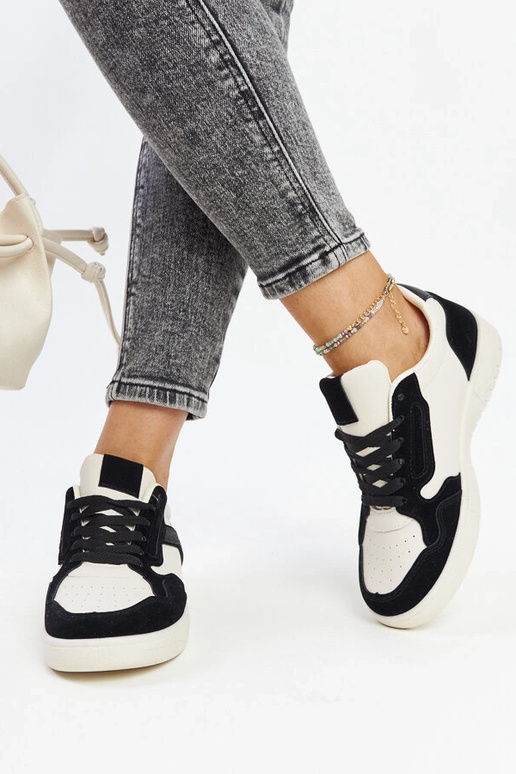 Čiernobiele trblietavé tenisky Juwan