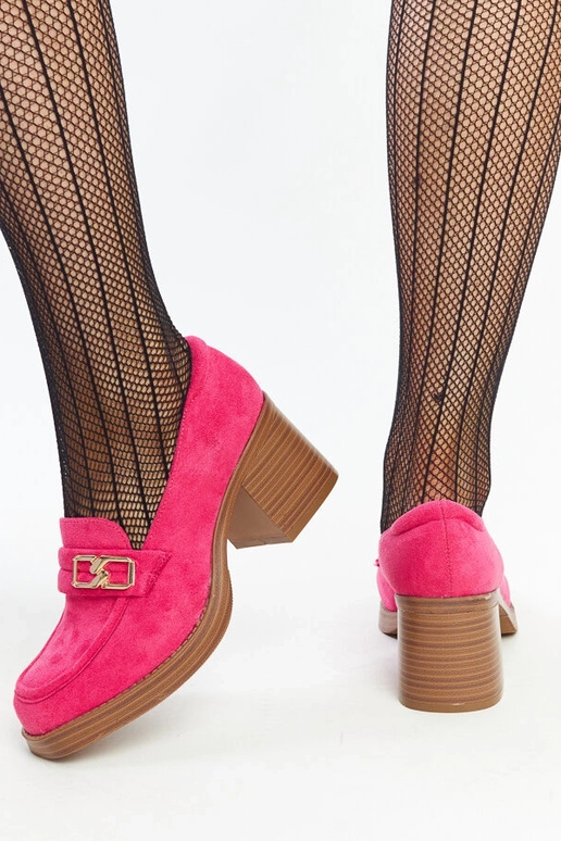 Tmavoružové lodičky Aludra s blokovým...