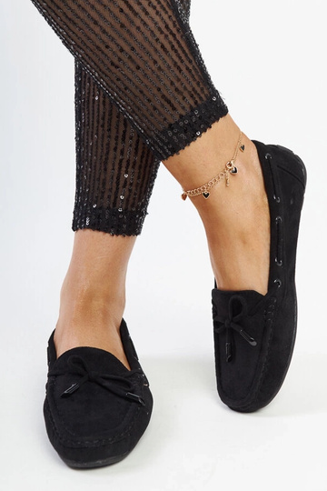 Čierne mokasíny s mašľou Hayam 2