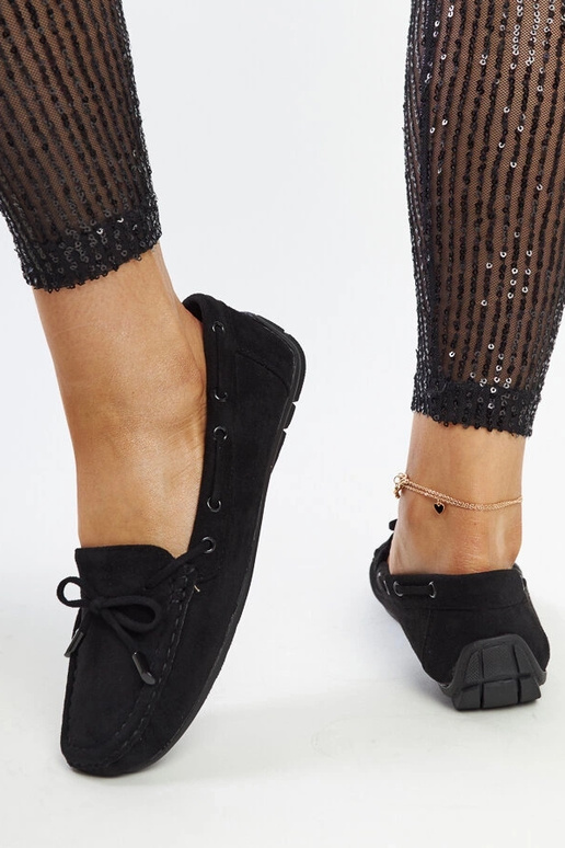 Čierne mokasíny s mašľou Hayam