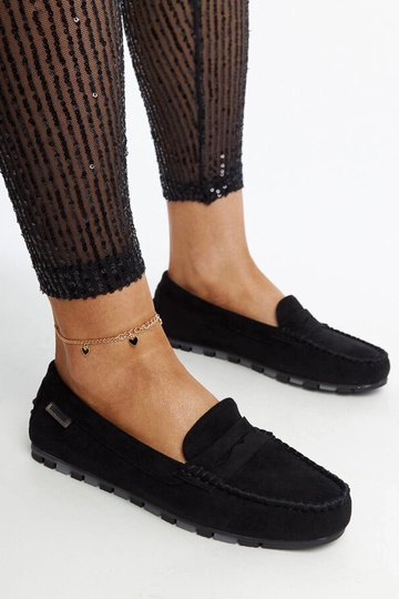Čierne zamszové mokasíny...