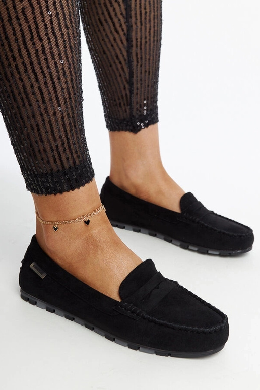 Čierne zamszové mokasíny Nafisah