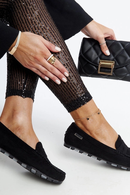 Čierne zamszové mokasíny Nafisah