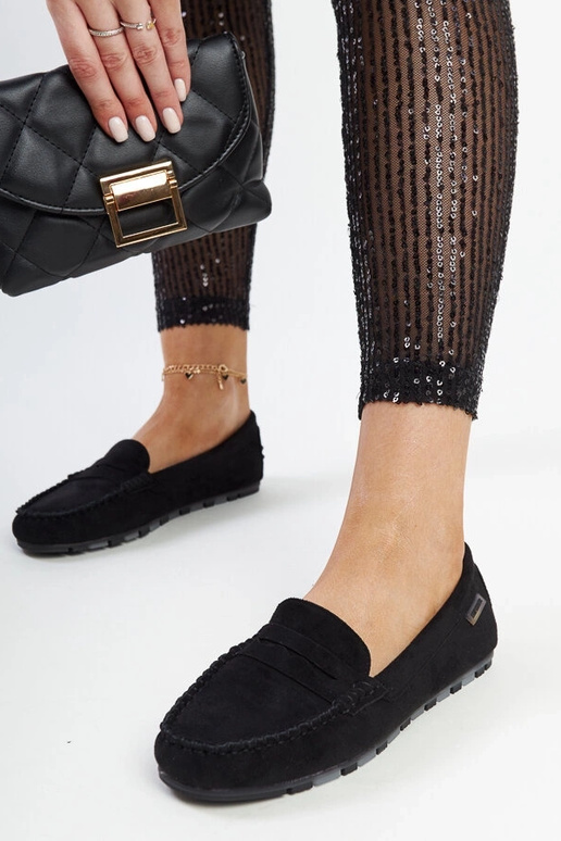 Čierne zamszové mokasíny Nafisah