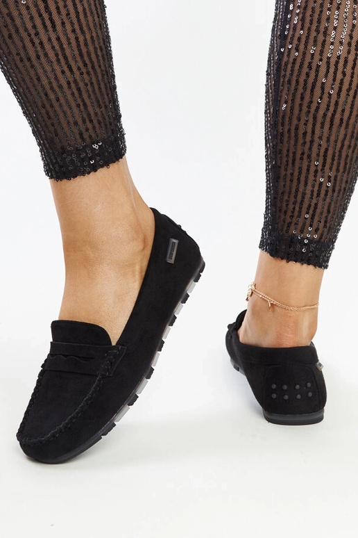 Čierne zamszové mokasíny Nafisah