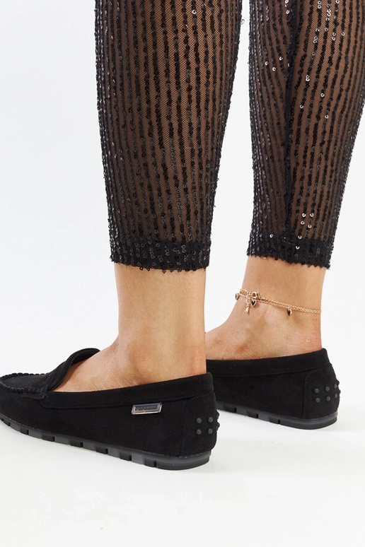 Čierne zamszové mokasíny Nafisah