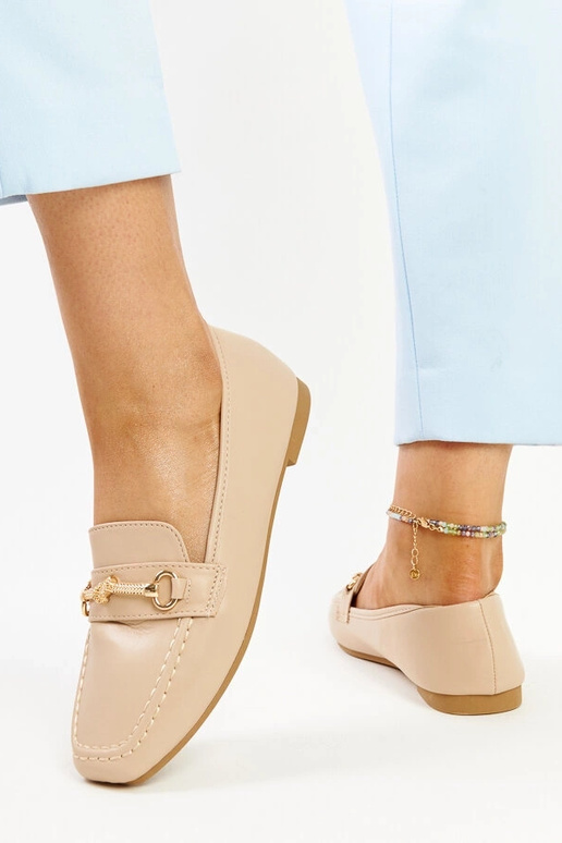 Béžové ozdobné mokasíny Docherty