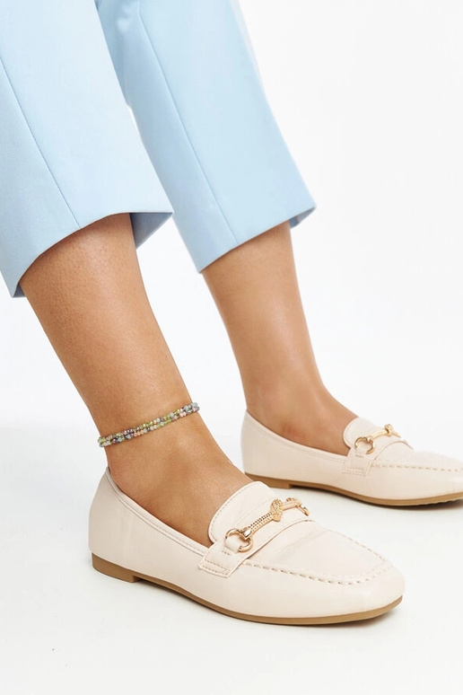 Svetlobéžové ozdobné mokasíny značky...