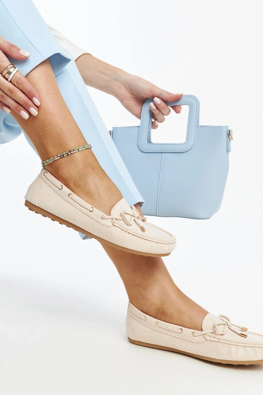 Svetlobéžové semišové mokasíny Aneesa