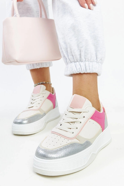 Bielo-ružové tenisky s hrubšou...