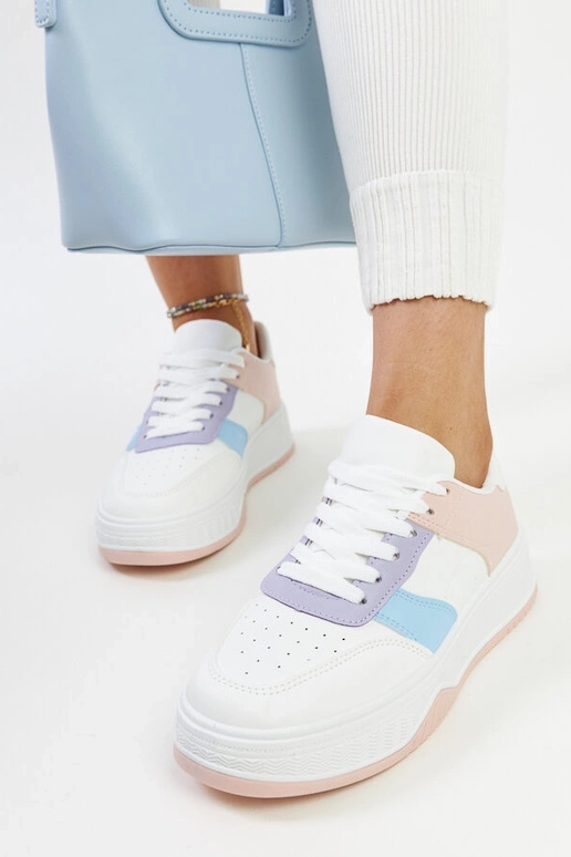 Bielo-ružové tenisky s hrubšou...