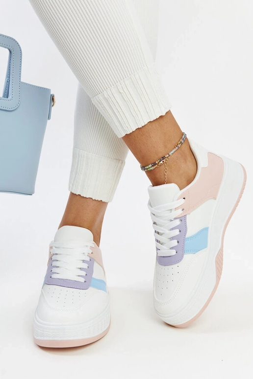 Bielo-ružové tenisky s hrubšou...