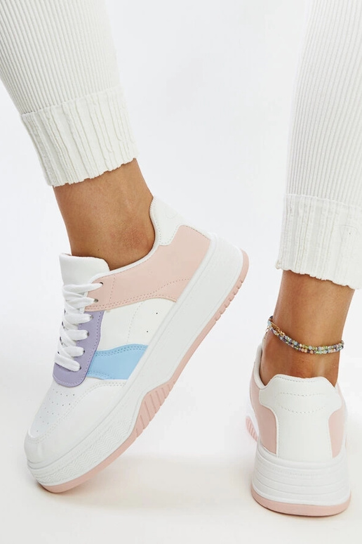 Bielo-ružové tenisky s hrubšou...