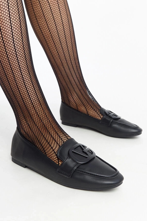 Čierne mokasíny s prackou Delgi