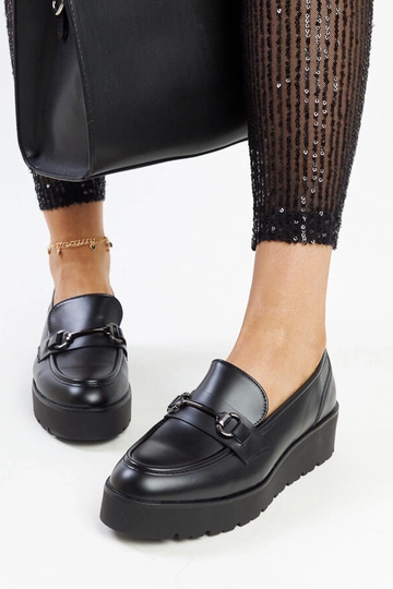 Black Oili klinové mokasíny 2