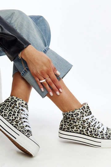 Vysoké leopardie tenisky s... 2