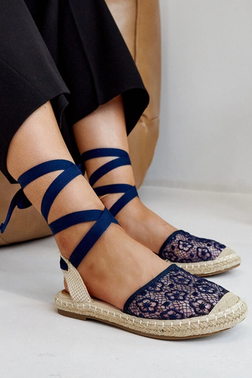 Espadrilky s otvorenou špičkou Teha Navy Lace