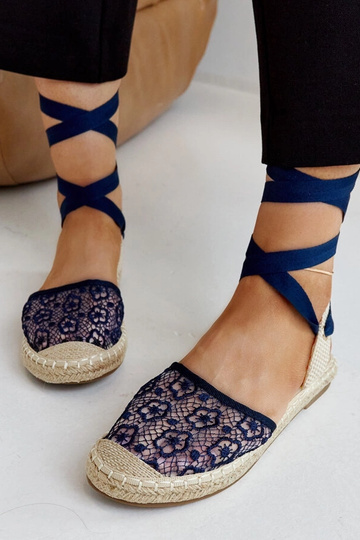 Espadrilky s otvorenou špičkou Teha Navy Lace 2
