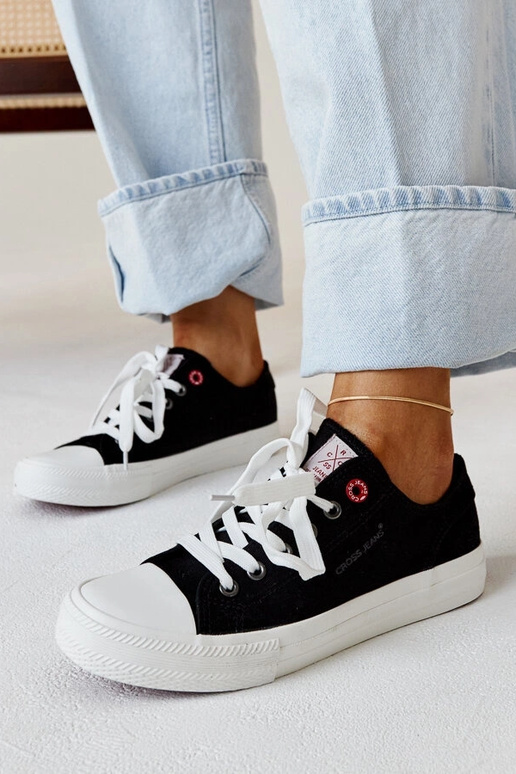 Čierne látkové dámske tenisky CROSS...