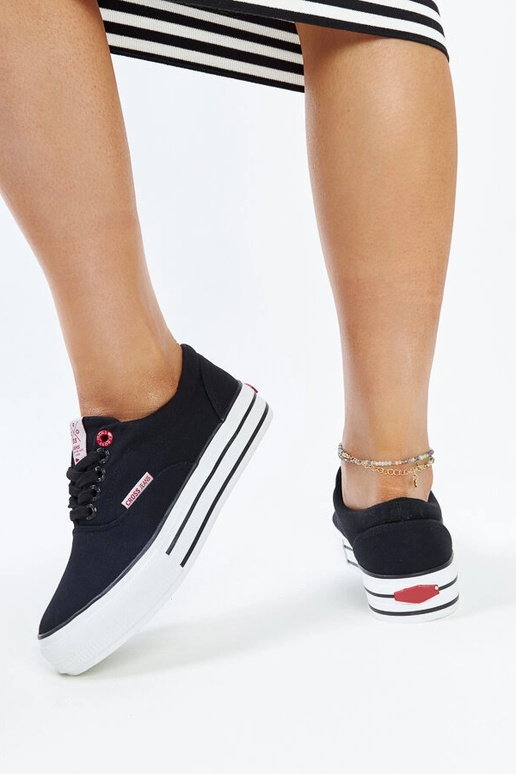 Čierne dámske tenisky s hrubou...